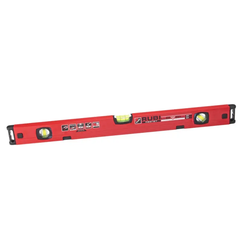 Niveaux Rubi RUBILEVEL MAGNET 60cm en alu rectifié avec trois bulles