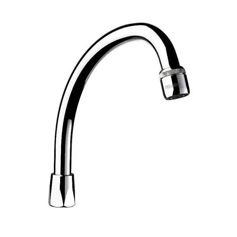 Bec universel col de cygne Delabie F1/2" orientable 150mm chromé