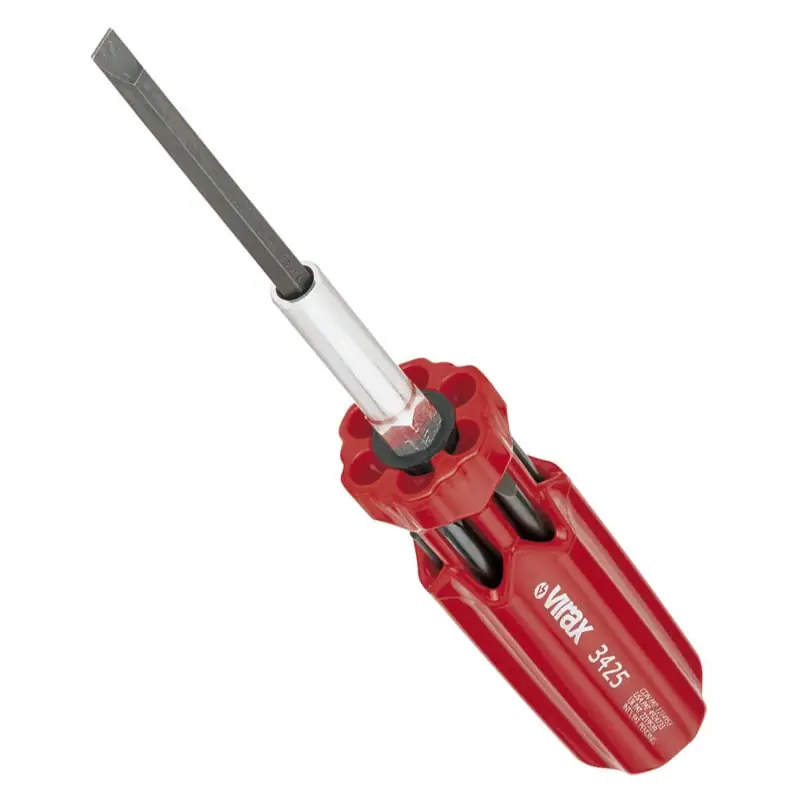 Tournevis Virax 7 embouts 0,8 x 5/1 x 7/2,5 x 8/PZ1/PZ2/PH1/PH2