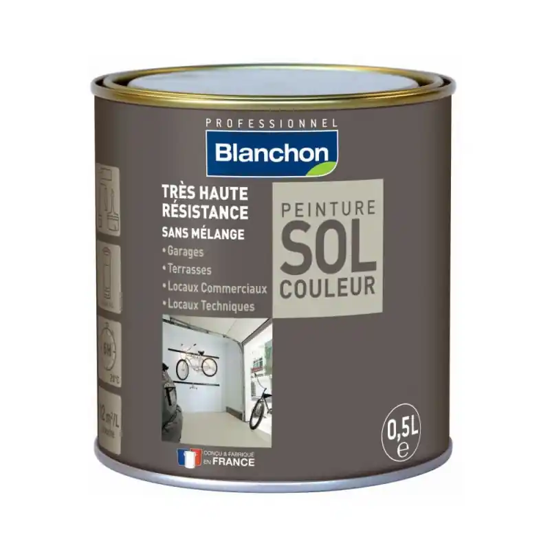 Peinture polyuréthane sol couleur Blanchon 0.5L très haute résistance