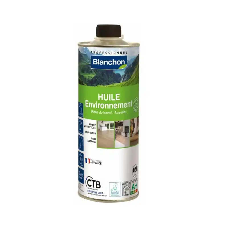 Huile parquet environnement Blanchon 0.5L bois brut