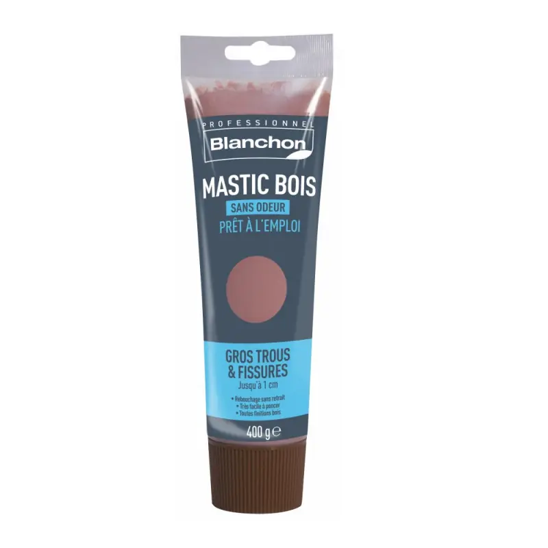 Mastic bois Blanchon tube 400g nuancier bois exotique prêt à l‘emploi