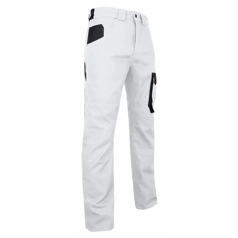 Pantalon bicolore peintre LMA FACADE taille 42 blanc et gris nuit