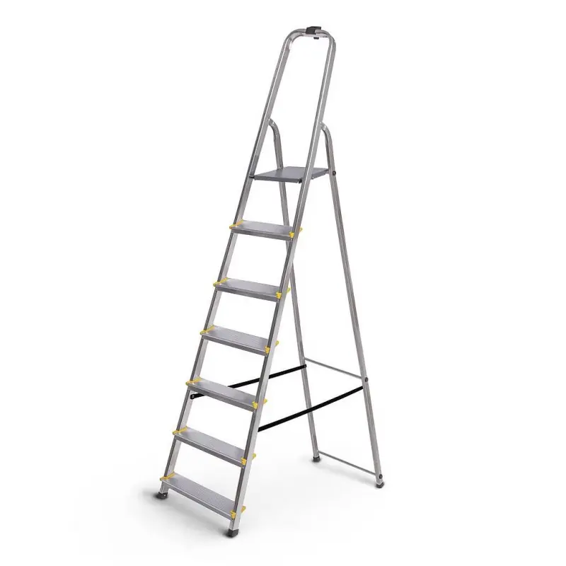 Escabeau 7 marches DURA alu pliable hauteur plateforme 140cm Hostrom