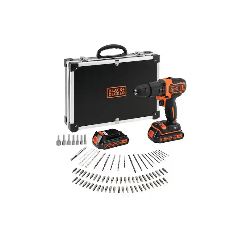 Perceuse à percussion Black & Decker BDCHD18BAFC-QW 18V 1,5Ah 80 accessoires
