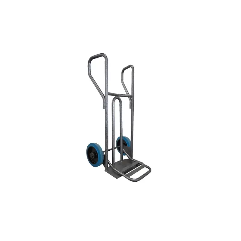 Diable DVPF400-RSB-BR 400kg roues caoutchouc bleu bavette rabattable