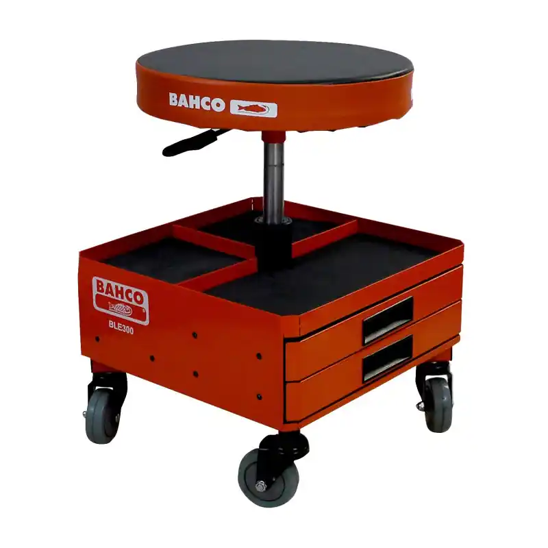 Tabouret pneumatique Bahco BLE300 mobile hauteur réglable avec tiroirs