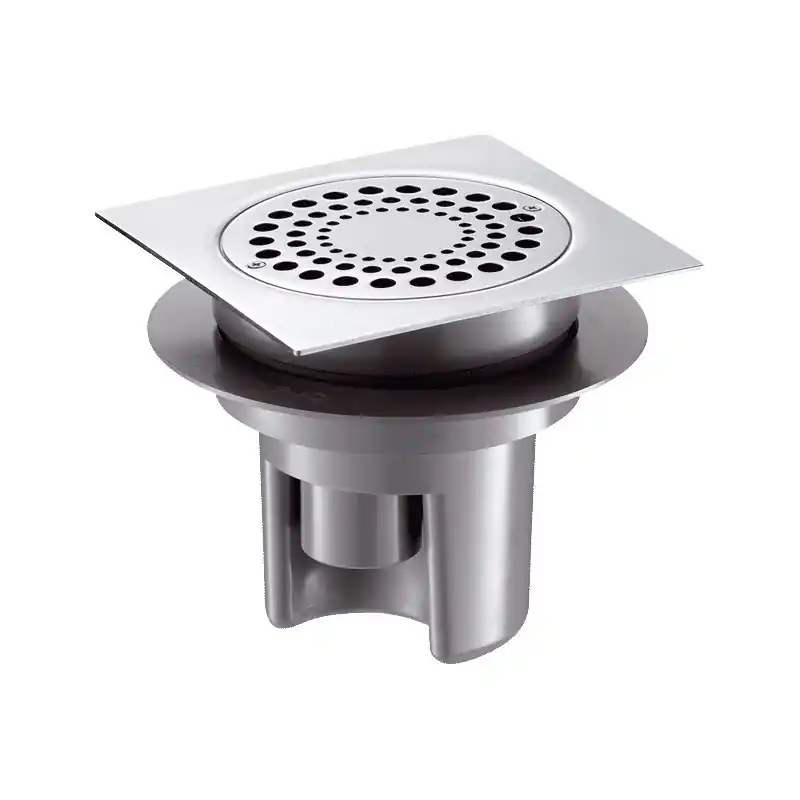 Siphon de sol Delabie 150x150mm pour sol carrelé ou béton brut