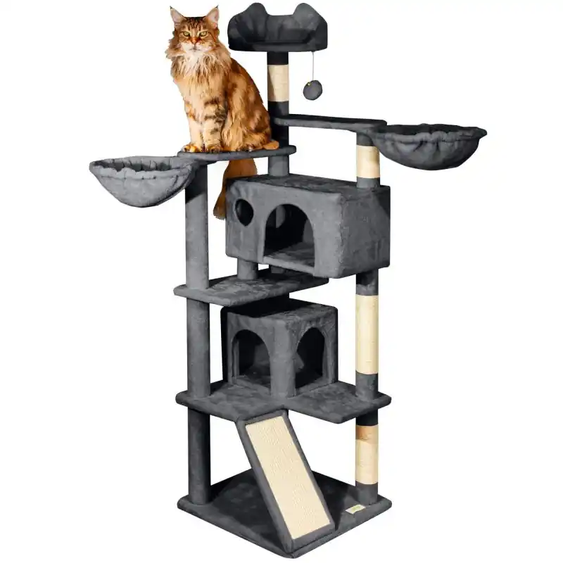 Arbre a chat gris foncé H 165cm, PAITSY