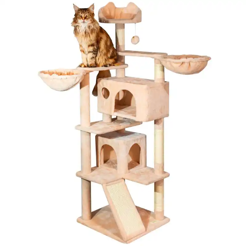 Arbre a chat beige H 165cm, PAITSY