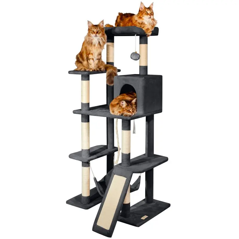 Arbre a chat XL gris foncé H 160cm, PAITSY