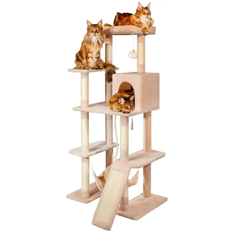 Arbre a chat XL beige H 160cm, PAITSY