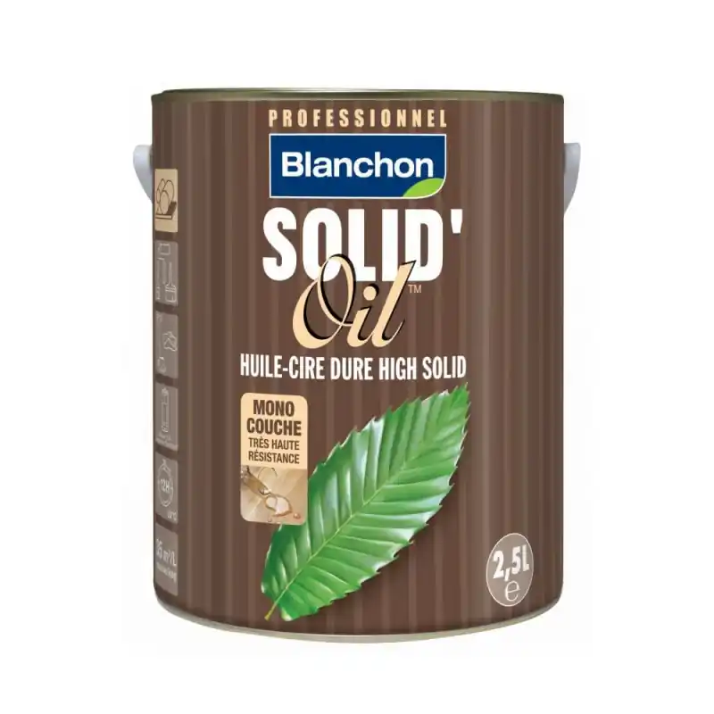 Huile dure monocouche Blanchon Solid‘Oil natural 2,5L