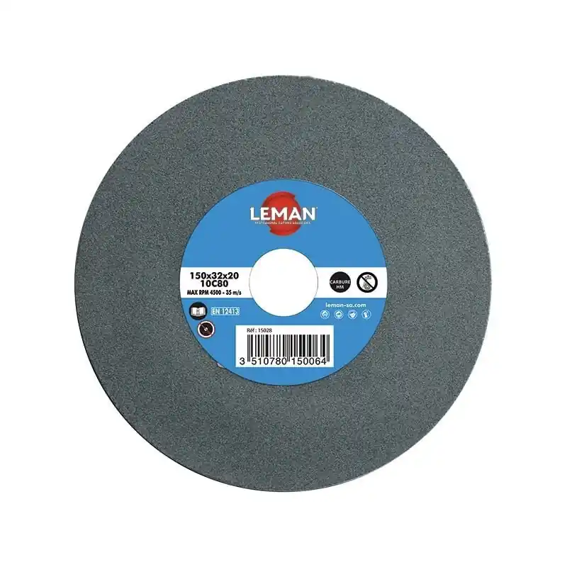 Meule vitrifiée verte Leman D200x32x20mm grain 120 pour métal Classic
