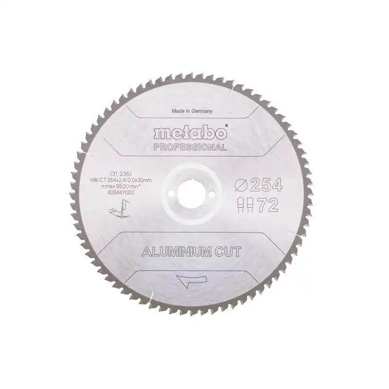 Lame de scie circulaire Metabo 254x30mm Z72 FZ/TZ 5°neg