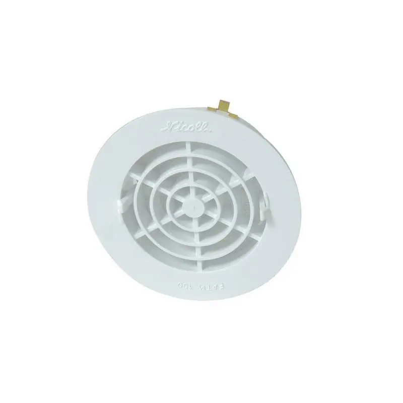 Grille d‘aération Nicoll FATM100 fermée tube 100mm avec moustiquaire