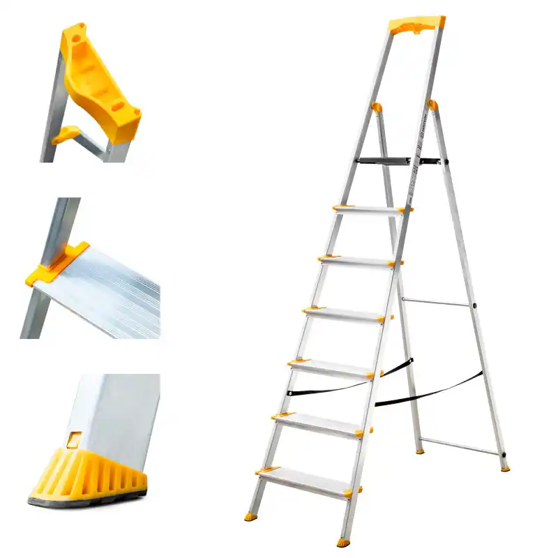 Escabeau 7 marches KOMSTAX7, aluminium, Hostrom