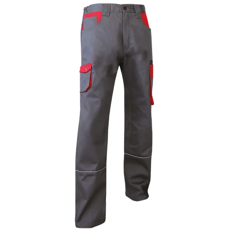 Pantalon de travail LMA 110821 LIN taille 46 gris/rouge multipoche
