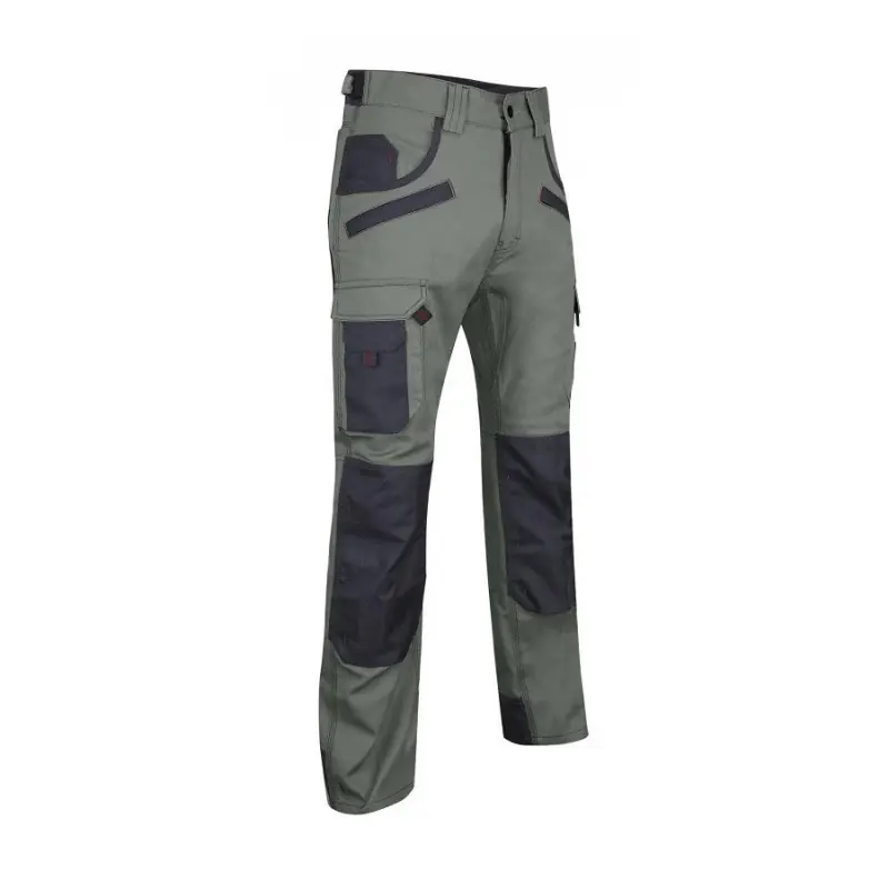 Pantalon bicolore multipoches LMA SECATEUR taille 38 kaki/gris nuit