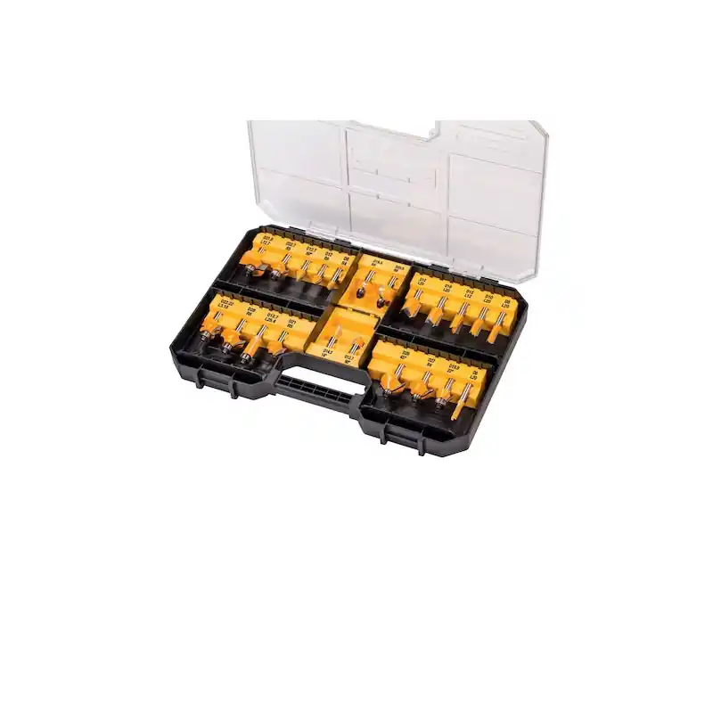 Coffret de 22 fraises de défonceuse DeWalt en carbure de tungstène