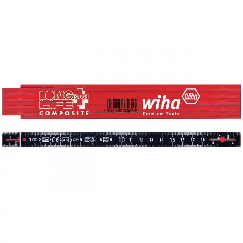 Mètre pliant Wiha Longlife Plus Composite 2m rouge/noir