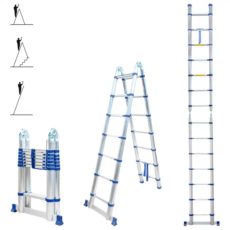 Échelle télescopique Stempakt 4,4m, hauteur travail max 5,3m Hostrom