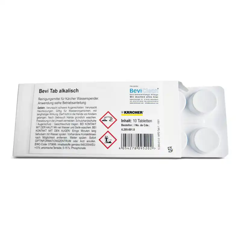 Bevi Tab Alcalin pour Fontaine a Eau, 10 Tablettes, Karcher