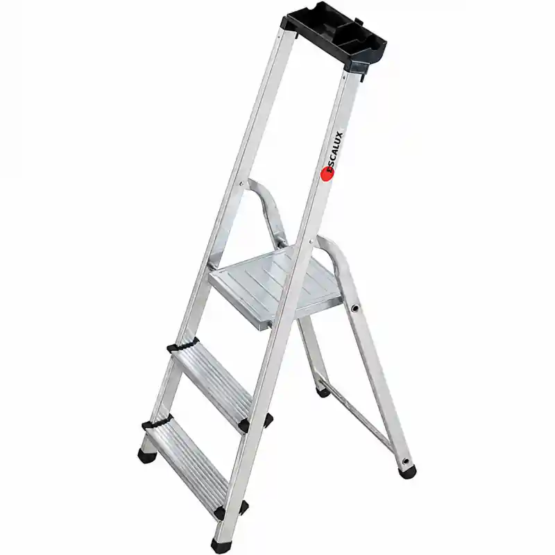 Escabeau 3 Marches en Aluminium Pliable Pro, Escalux