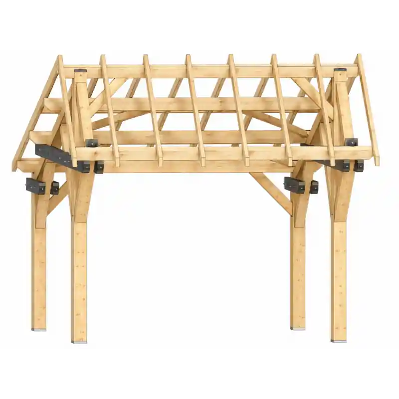 Carport en Bois Asymetrique Double Pente 19,7 m2 Sapin Nord, Foresta