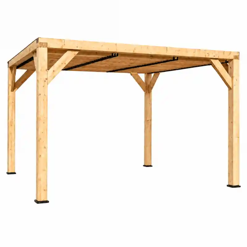 Auvent en Bois Douglas 12,20 m2 Ventelles Orientables Toit, Foresta