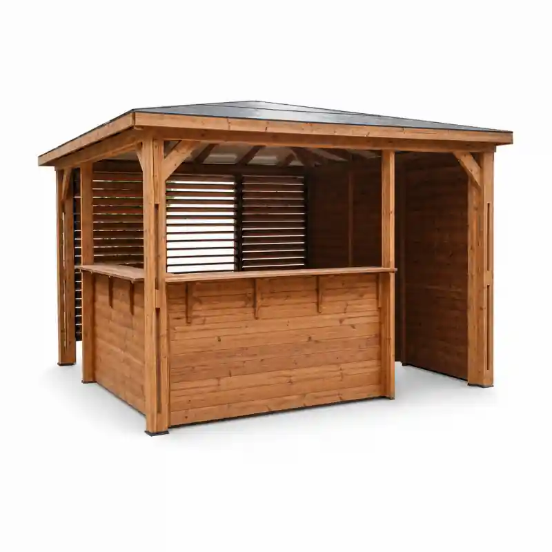 Pool House en Bois Thermochauffee THT 12,32 m2 Comptoirs, Foresta
