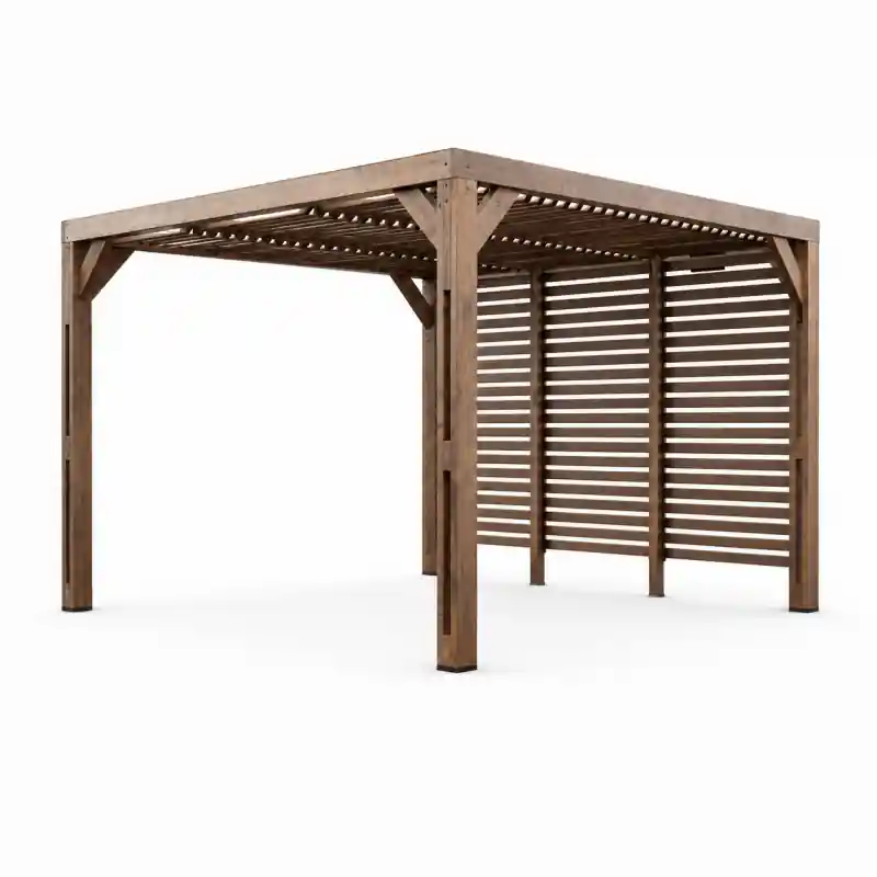 Pergola en Bois Thermochauffee THT 10,67 m2 Ventelles Inox, Foresta