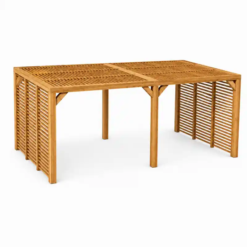 Pergola en Bois Thermochauffee THT Ventelles Toit et 2 Parois, Foresta