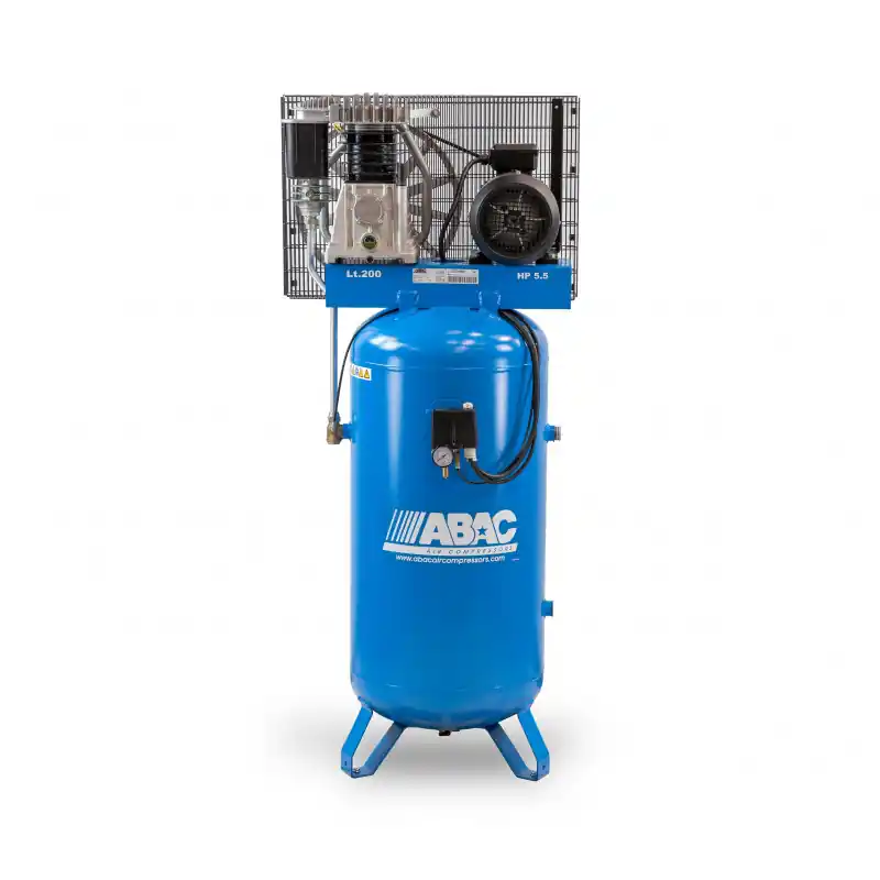 Compresseur d‘air pistons ABAC vertical bi-étagés 400V Tri 55CV 200L