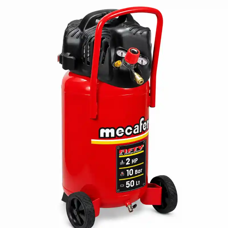 Compresseur 2 HP 10 bar Cuve de 50 L Aspiration 230 L par min, Mecafer
