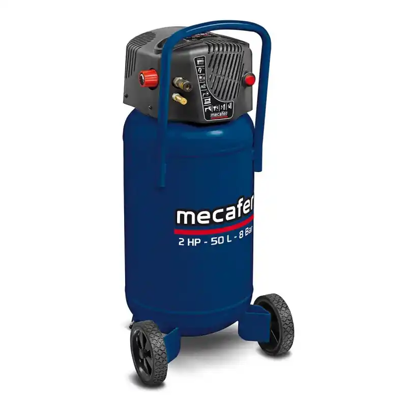 Compresseur Vertical 2 HP 8 bar Cuve de 50 L Sonore 97 dB(A), Mecafer