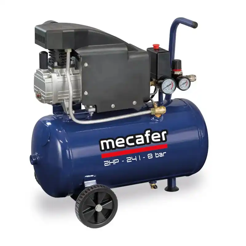 Compresseur Horizontal 2 HP 8 bar Cuve de 24 L Lubrifie Leger, Mecafer