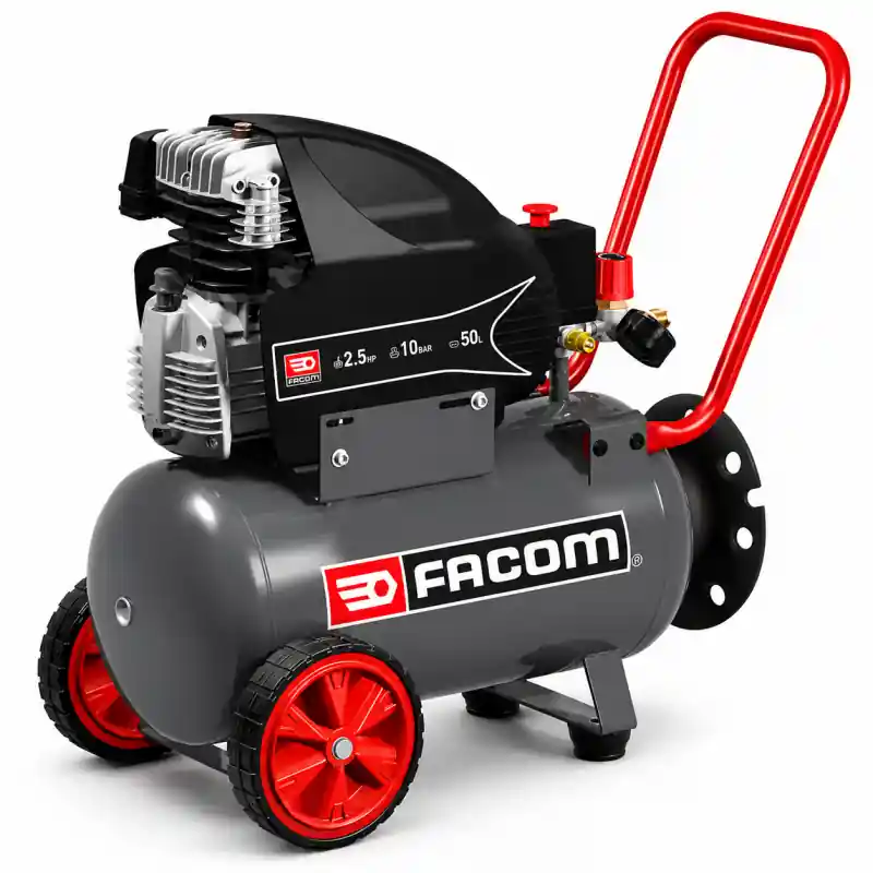 Compresseur Pro Coaxial Lubrifie FACOM Cuve de 50 L 10 Bars, Mecafer