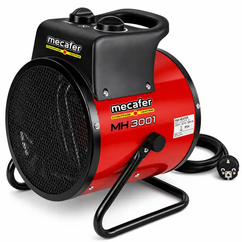Chauffage de Chantier Electrique 3000W Inox 276 m3 par h, Mecafer