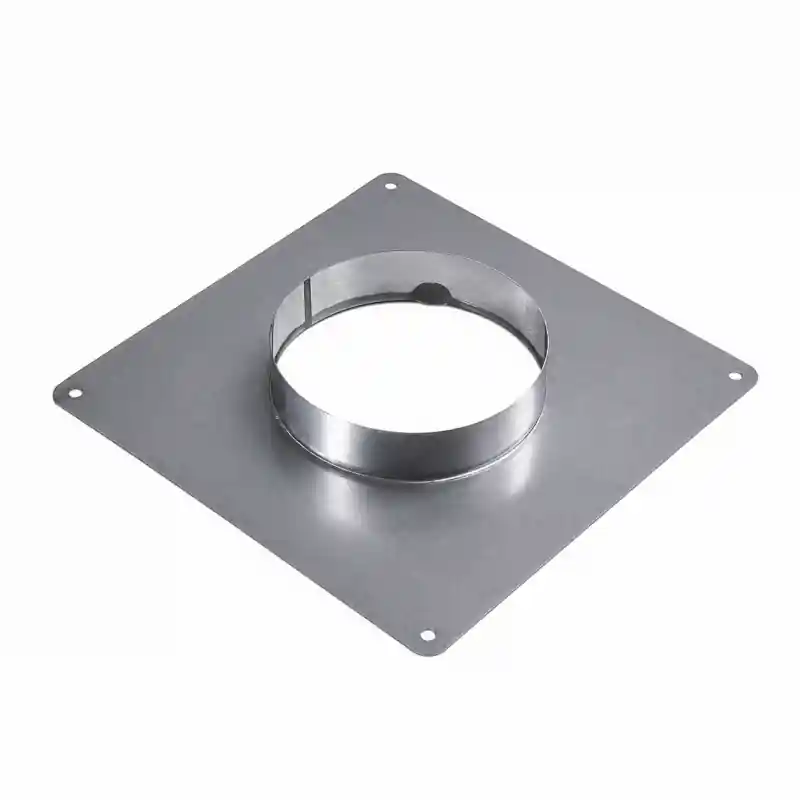Plaque d‘étanchéité inox 350x350 Ø140 TEN