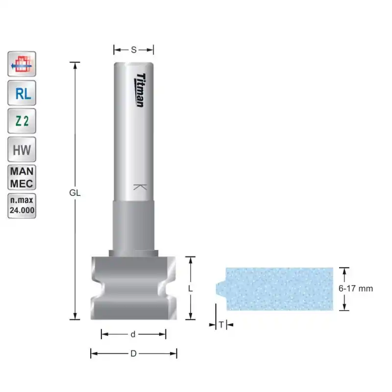 Tongue and groove cutter for solid surface