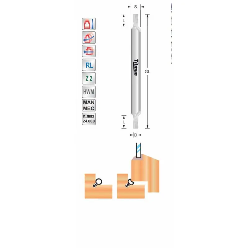 Weather strip cutter Straight double D3 S6mm