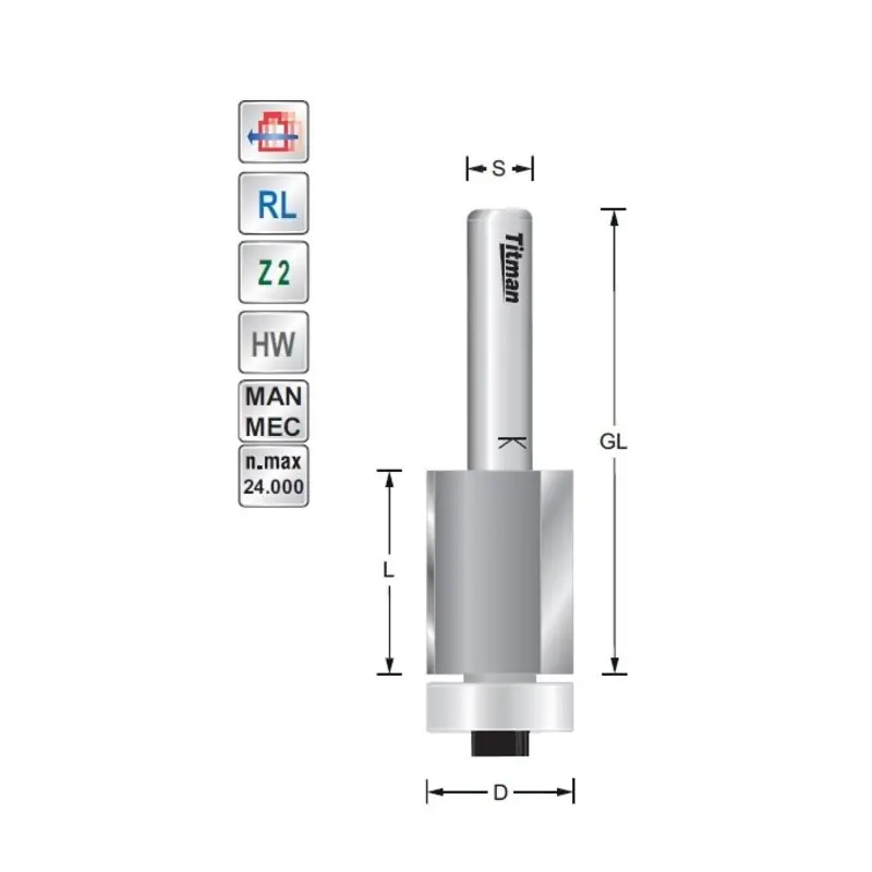Trimmer D18 S8mm negative axis angle