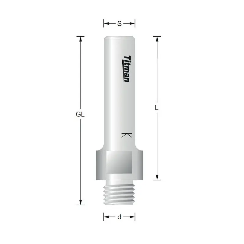 Adapter External thread M12x1 to shank 12mm