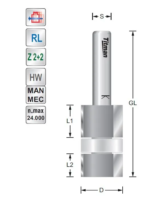 Double trimmer D18 S8 mm