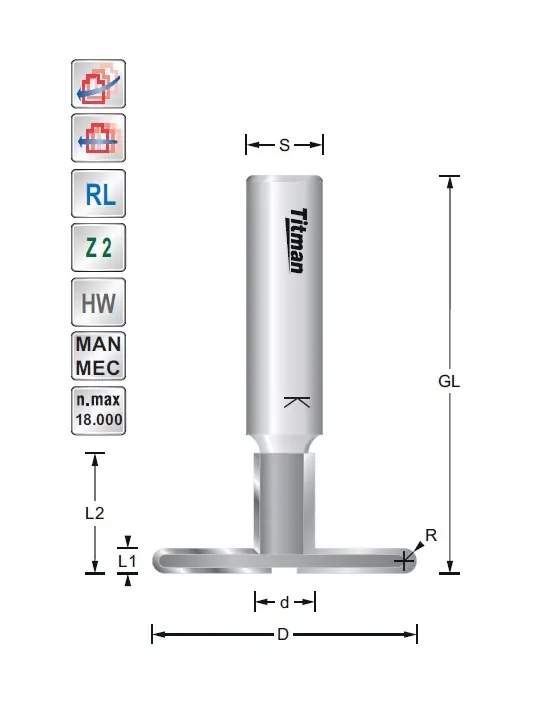 T-Slot cutter with radius
