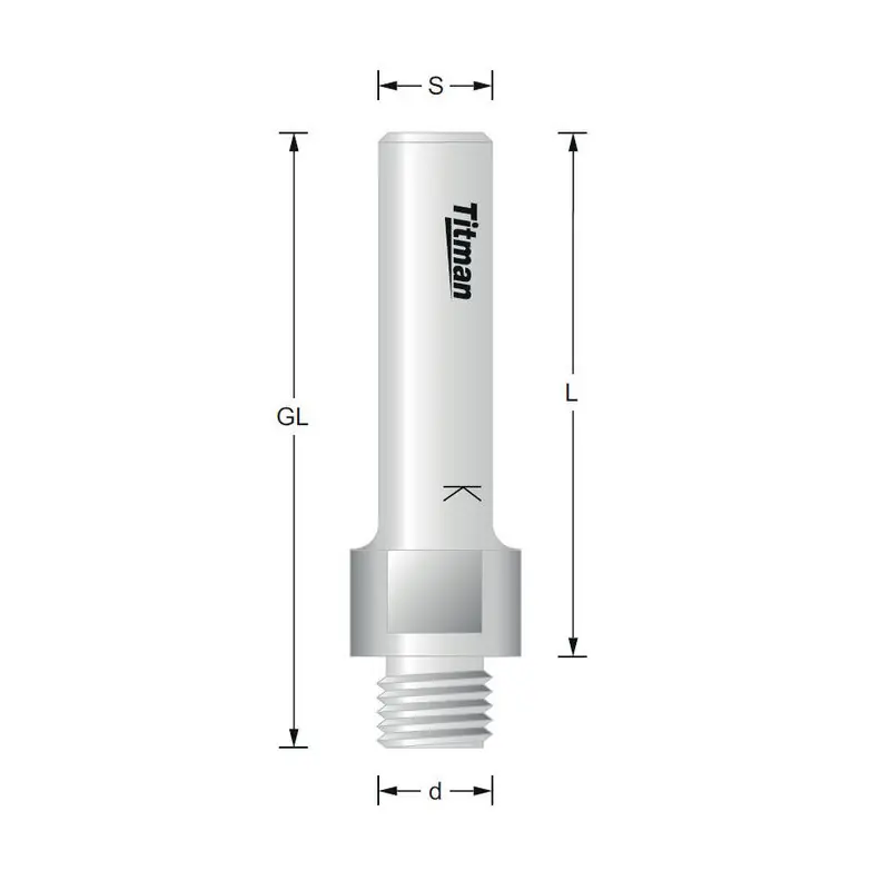 Adapter External thread M10x1.5 to shank 8mm