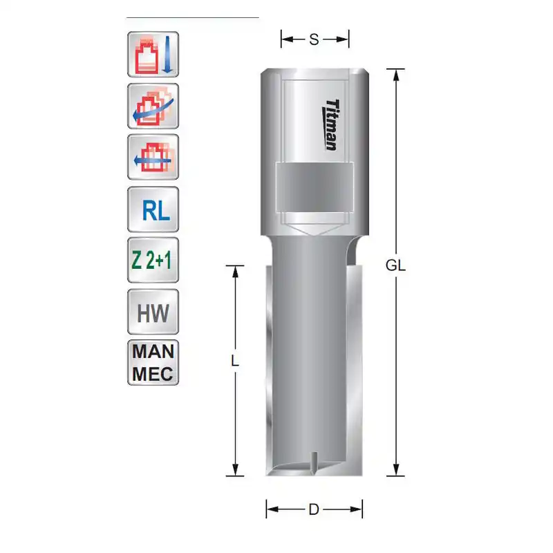 Straight cutter internal thread D18 M10x1.5