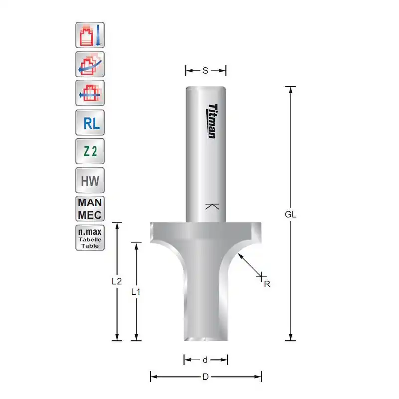 Rounding and formatting cutterR3 S8mm