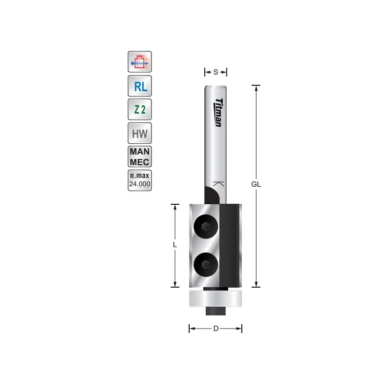Titman Replacement tip trimmer D19 L60 S12mm
